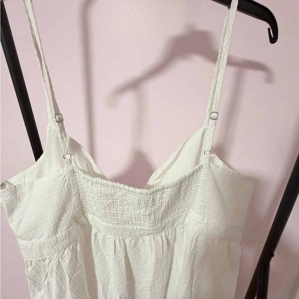 J. Crew Factory Women’s White Seersucker Tie Front Midi Dress NWT Size 18 - Picture 10 of 13